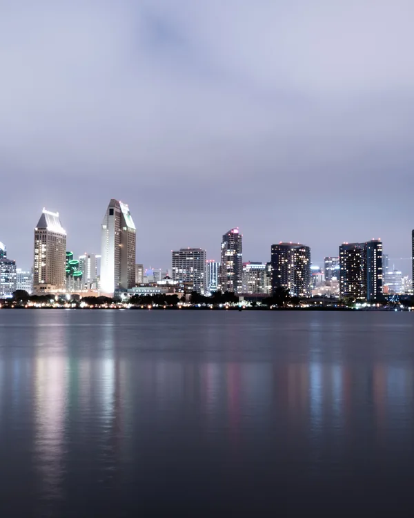 San Diego at night from the bay